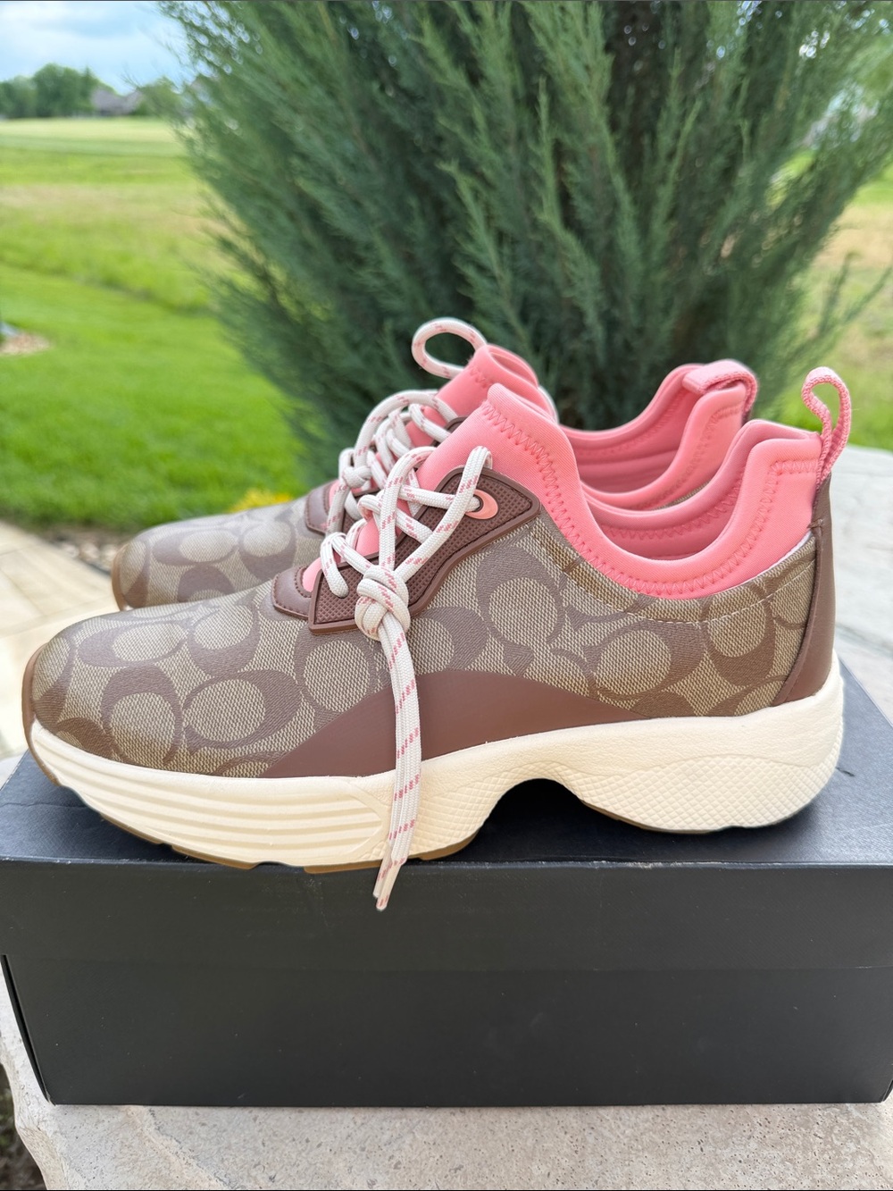 Coach C270 Tech Runner Monogram Logo Sneakers New in box